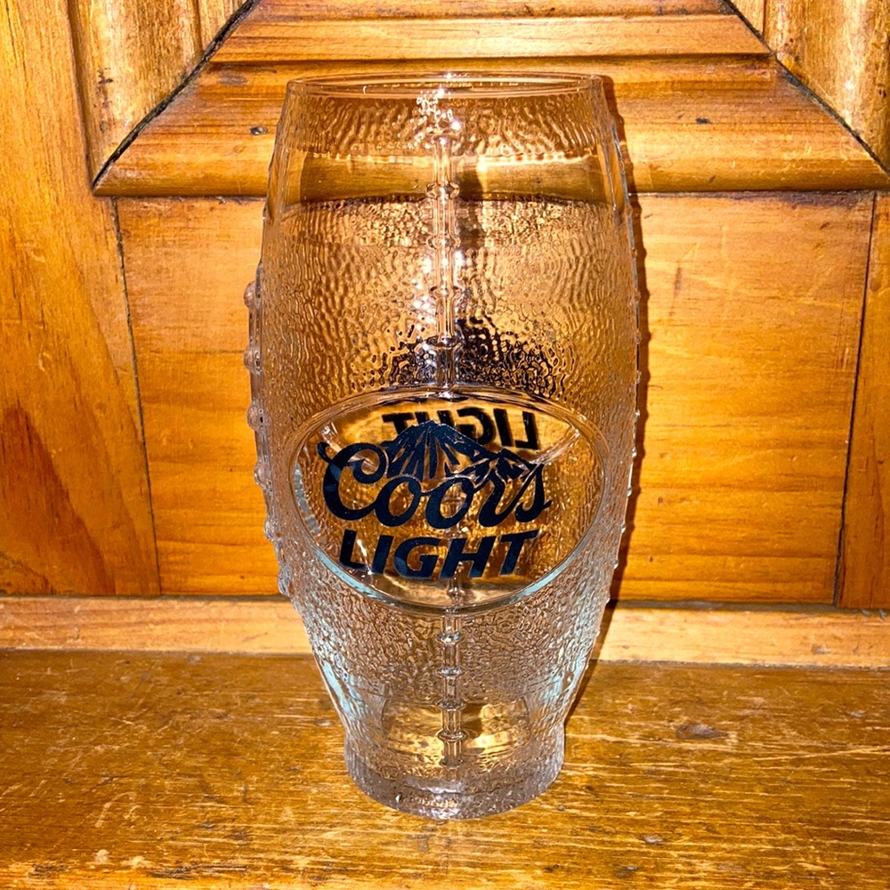 Coors Light Clear Textured Glass Football Shape Beer Glass 🏈